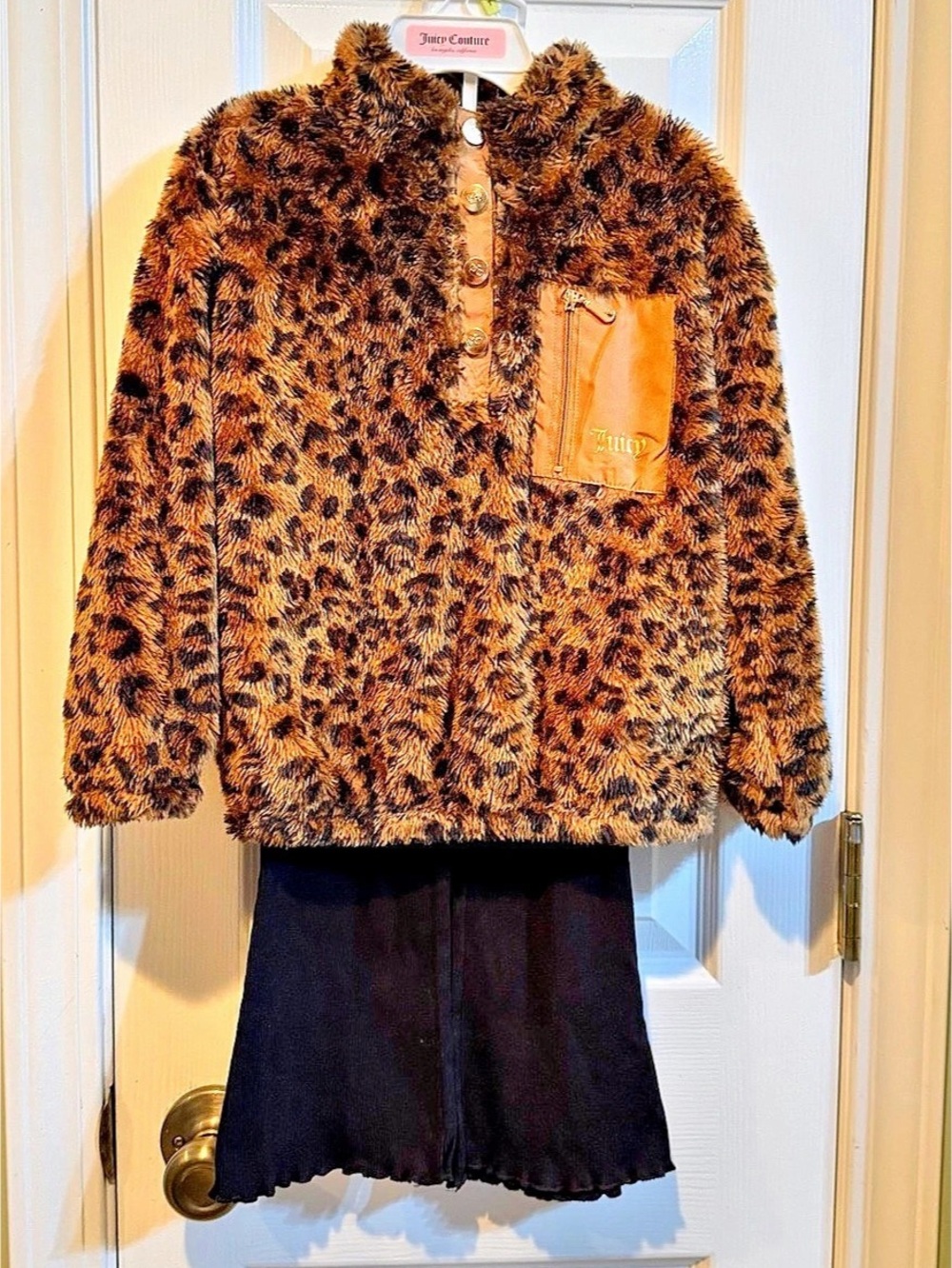 Juicy Couture Girls 2 Piece Faux Fur Pullover and Pant Set